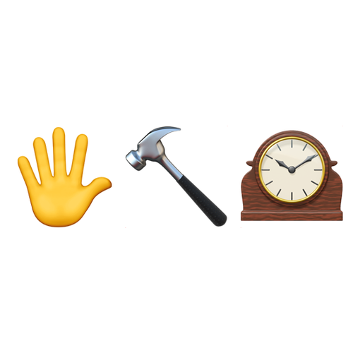 🖐🔨🕰 Emoji Domain iOS rendering